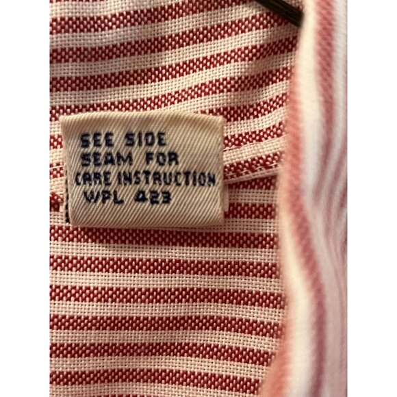70’s 80’s  Levi’s Button Down Long Sleeved Shirt Sz XL Red Stripes Embr.  Logo - Picture 4 of 7